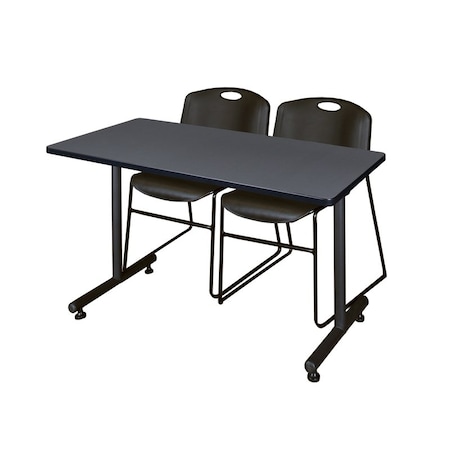 Kobe Rectangle Tables > Training Tables > Kobe Training Table & Chair Sets, 48 W, 30 L, 29 H, Grey MKTRCT4830GY44BK